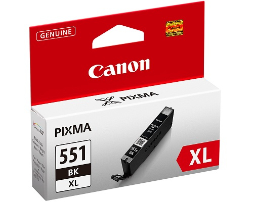 Canon CLI-551XL BK w/sec mustekasetti 1 kpl Alkuperäinen Korkea (XL) värintuotto Valokuva musta