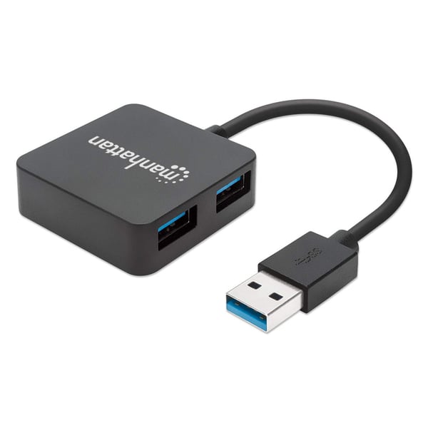 Manhattan 162296 keskitin USB 3.2 Gen 1 (3.1 Gen 1) Type-A 5000 Mbit/s Musta