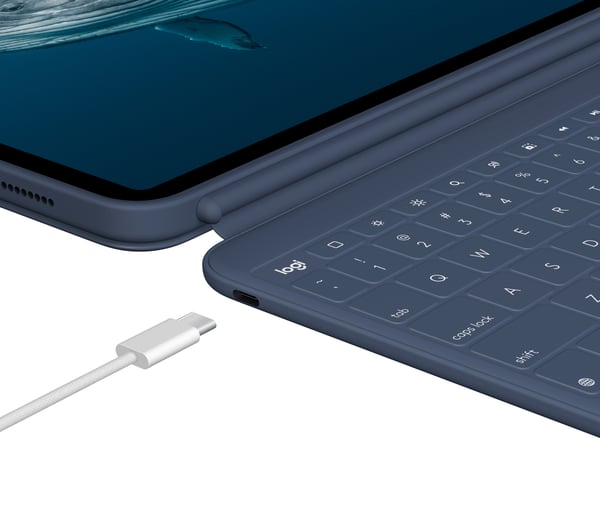 Logitech Rugged Combo 4c QWERTZ Tysk Smart Connector Blå