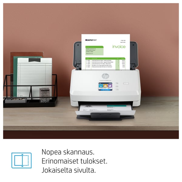 HP ScanJet Pro N4000 snw1 Arkkisyöttöskanneri 600 x 600 DPI A4 Musta, Valkoinen