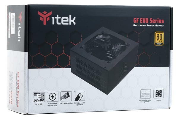 itek GF650 EVO strömförsörjningsenheter 650 W 24-pin ATX ATX Svart