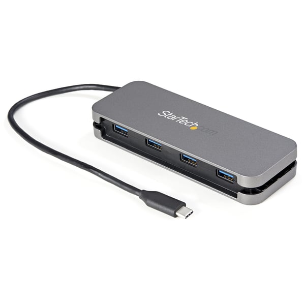 StarTech.com 4-port USB C-hubb - 4x USB-A - 5Gbps USB 3.0 Type-C-hubb (USB 3.2 Gen 1) - USB-bussdriven - Bärbar USB-C till USB-A-adapterhubb för bärbara datorer - 28 cm lång kabel med kabelhantering
