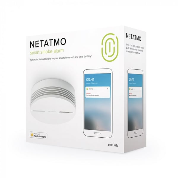 Netatmo NSA-DE smart rökdetektor Fotoelektrisk reflektionsdetektor Hopkopplingsbara Trådlösa anslutningar