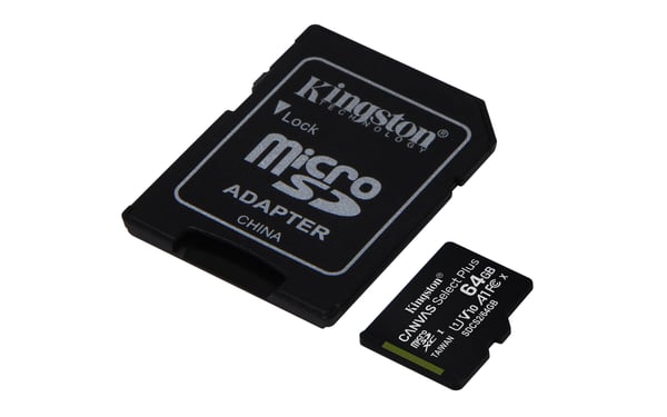 Kingston Technology Canvas Select 64 GB micSDXC Plus 100R A1 C10-kort + ADP