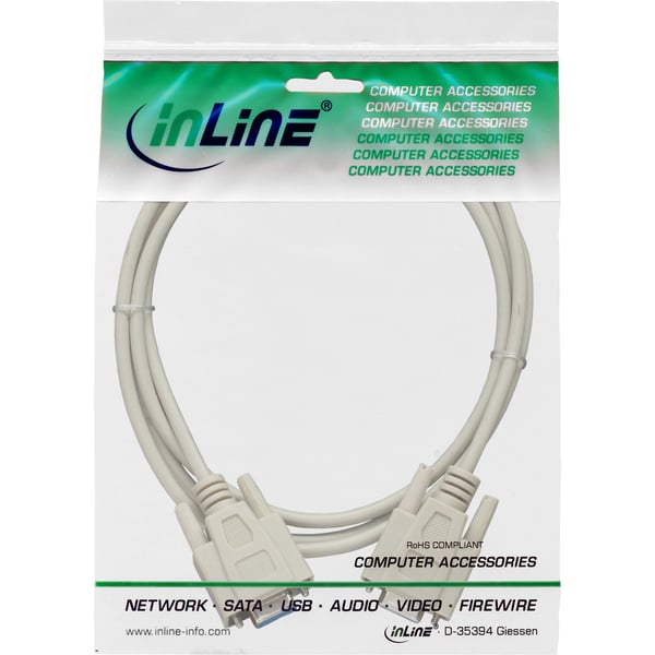 InLine 12223 serielkabel Beige 3 m DB9