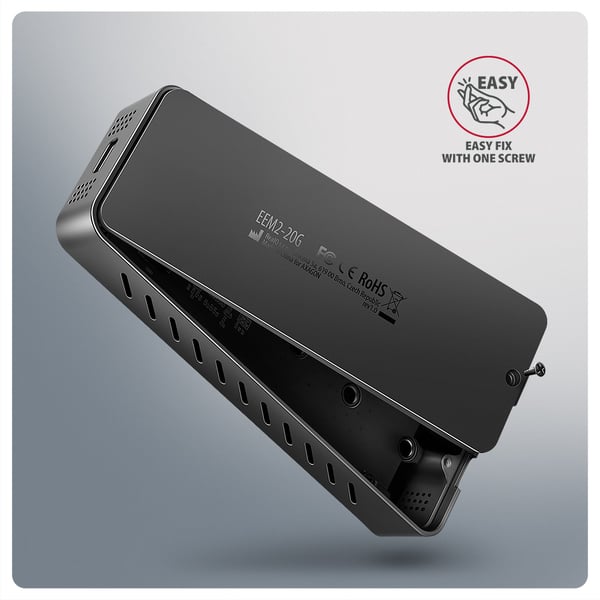 Axagon EEM2-20G NVMe-SSD-Gehäuse USB-C 3.2 20 Gbps 2230 - 2280 - schwarz SSD-inkapsling Svart M.2