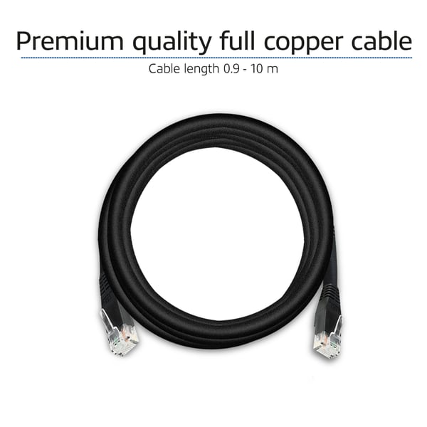 ACT AC4000 netværkskabel Sort 0,9 m Cat6 U/UTP (UTP) Rund