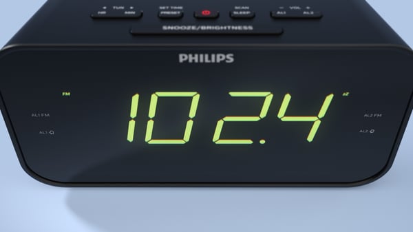 Philips TAR3306/12 vækkeur Digital alarmur Sort