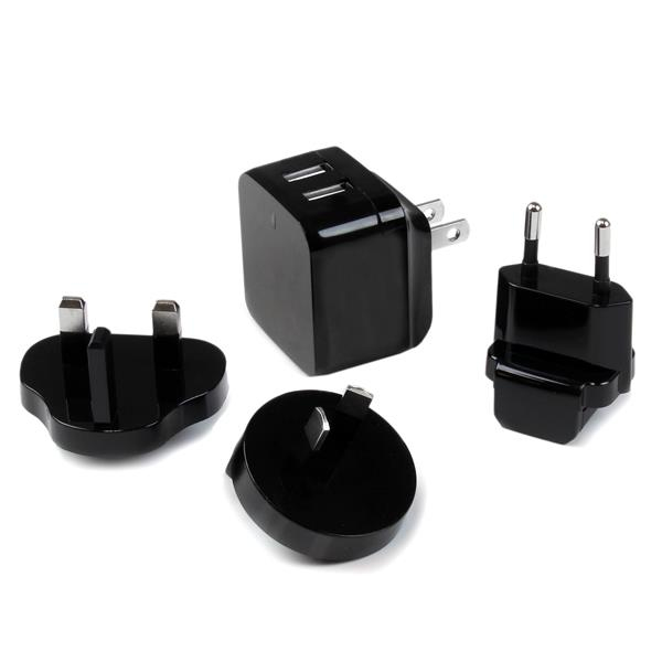 StarTech.com USB2PACBK oplader til mobil enhed Mobiltelefon, Smartphone, Tablet Sort Vekselstrøm Indendørs