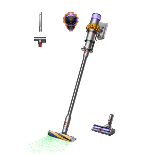 Dyson V15 Detect Absolute 2-in-1-varsi-imuri Akku Kuiva HEPA Pussiton 0,77 L Ruostumaton teräs