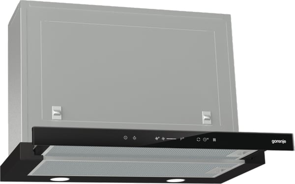Gorenje BHP643A5BG Semi indbygget (træk ud) Sort 525 m³/t