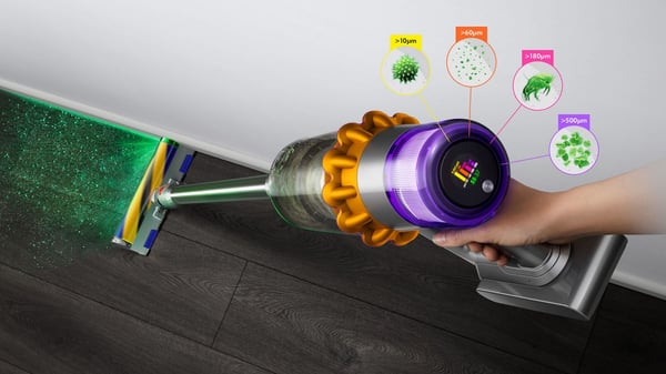 Dyson V15 Detect Absolute Skaftdammsugare, 2-i-1 Batteri Torr Utan påse 0,76 l 660 W Nickel, Gul