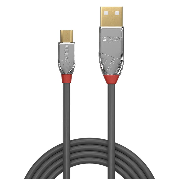 Lindy 36653 USB-kabel USB 2.0 3 m USB A Micro-USB B 0,48 Gbit/sek. Grå