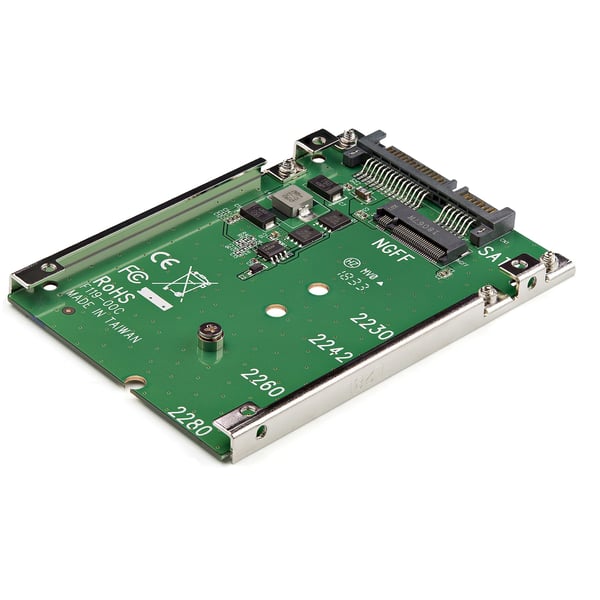 StarTech.com M.2 SATA SSD till 2,5-tums SATA-adapter, M.2 NGFF till SATA-omvandlare, fäste med öppen ram, 7 mm högt, M2-hårddiskadapter - ej kompatibel med NVMe