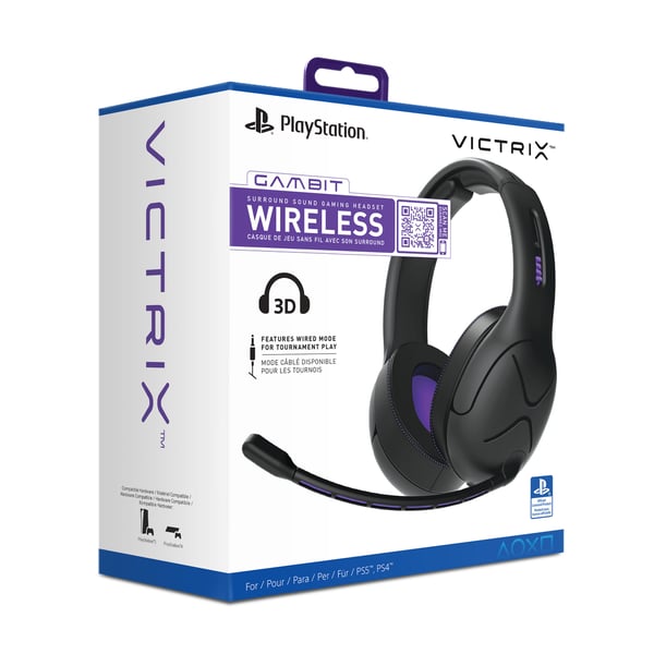 Victrix Gambit Headset Kabel & Trådlös Huvudband Spela Svart, Lila