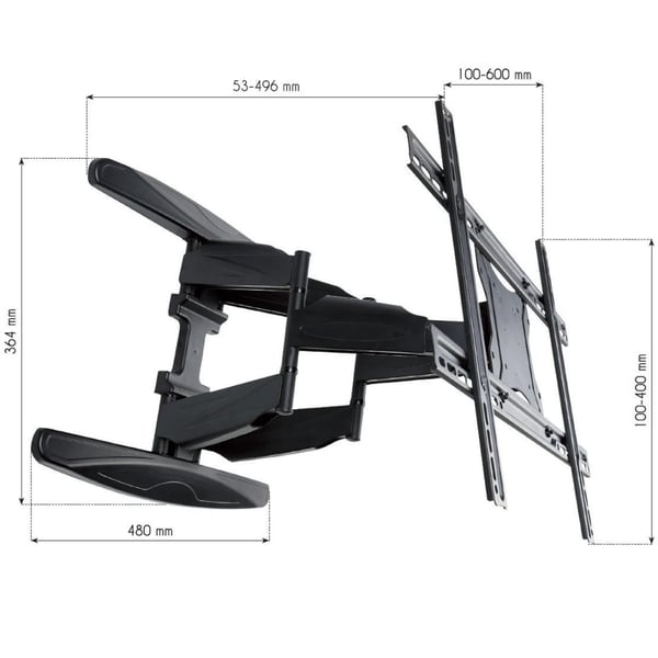 Techly ICA-PLB 172L TV-kiinnike 2,03 m (80") Musta
