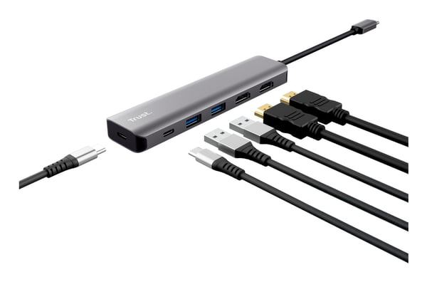 Trust Dalyx Langallinen USB 3.2 Gen 1 (3.1 Gen 1) Type-C Harmaa