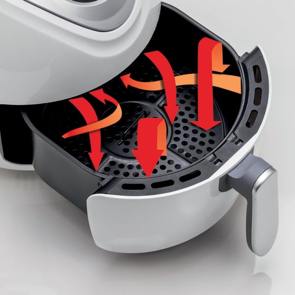 Ariete 4616/03 Enkelt 3,5 L Enkeltstående 1300 W Varmluftsteger Sølv, Hvid