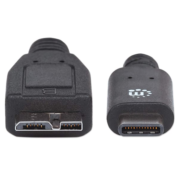Manhattan 353397 USB-kaapeli USB 3.2 Gen 2 (3.1 Gen 2) 1 m USB C Micro-USB B 10 Gbit/s Musta