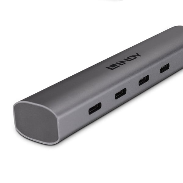 Lindy 43384 gränssnittshubbar USB Type-C 10000 Mbit/s Grå