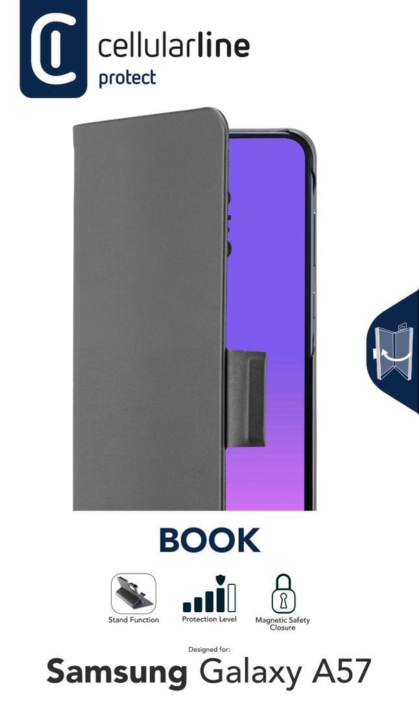 Cellularline BOOK3GALA57K mobiltelefonfodral 17 cm (6.7") Folio Svart