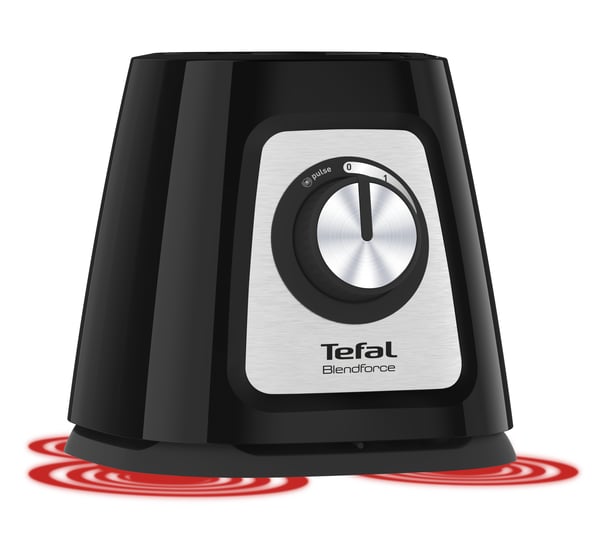 Tefal BlendForce II BL4388 tehosekoitin 1,25 L Pöydällä pidettävä tehosekoitin 800 W Musta, Harjattu teräs