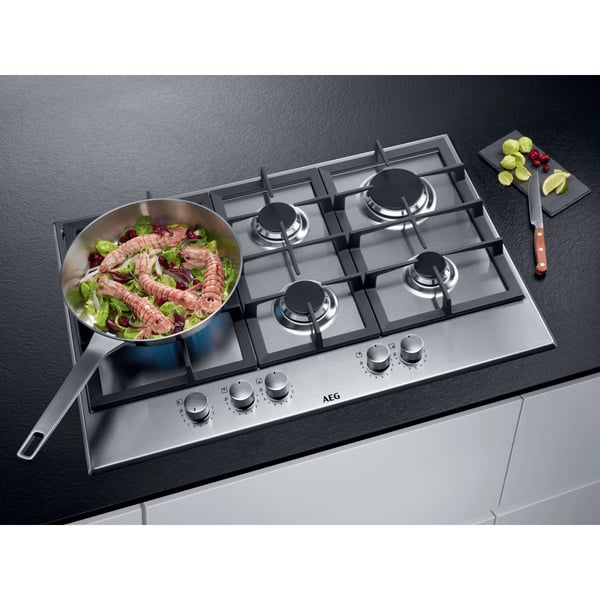 AEG HGB75520SM Rustfrit stål Indbygget 75 cm Gaskomfur 5 zone(s)