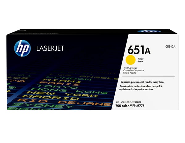 HP-värikasetti LaserJet 651A - Keltainen