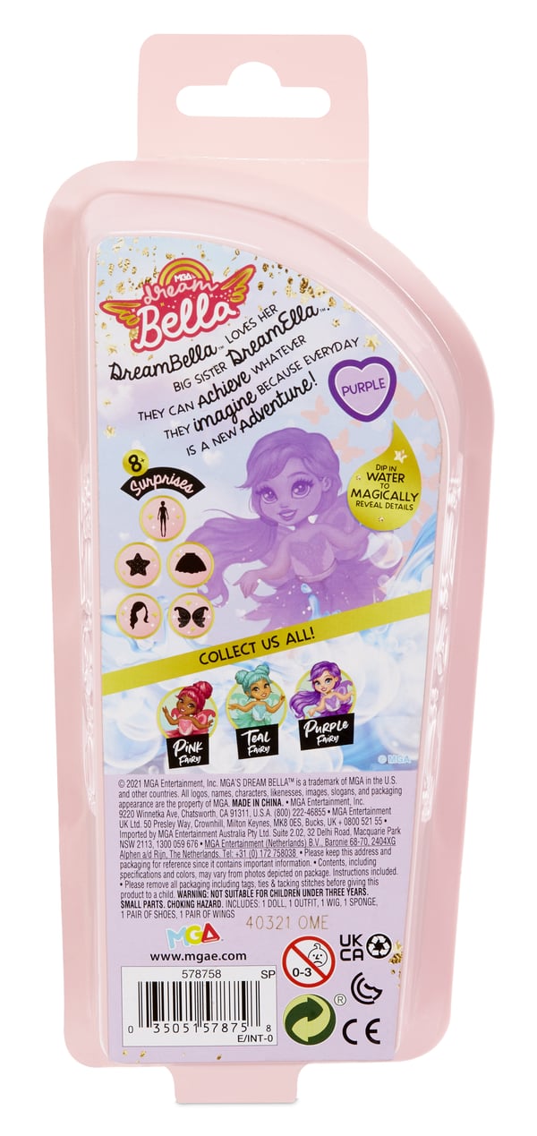 MGA's Dream Bella Color Change Surprise Little Fairies Doll- Aubrey (Purple)