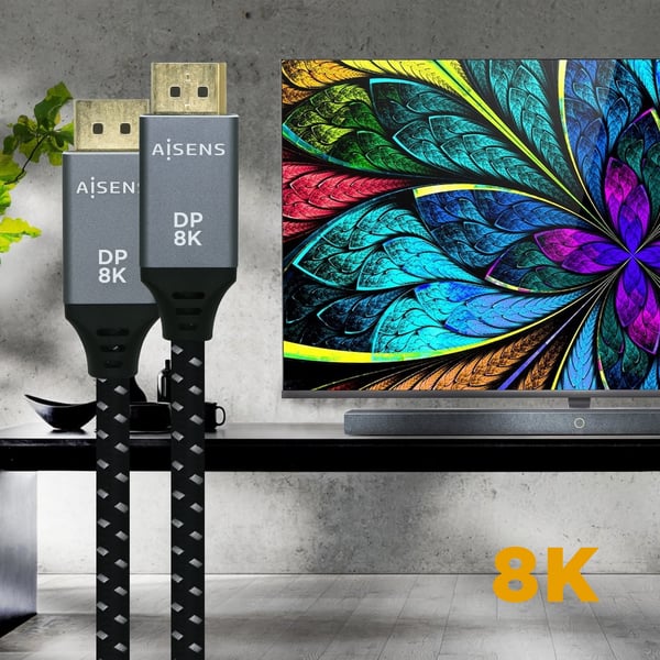 AISENS A149-0435 DisplayPort kabel 1 m Sort, Grå