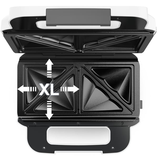 Tefal Snack XL SW7011 smörgåsgrill 850 W Vit, Rostfritt stål