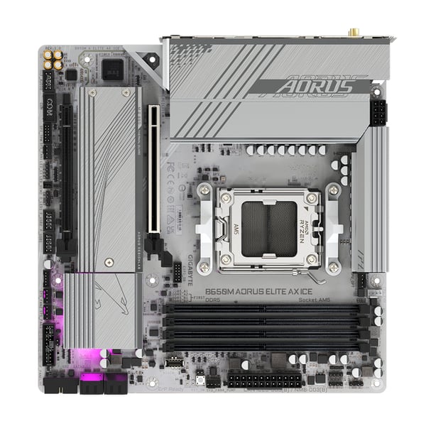 GIGABYTE B650M AORUS ELITE AX ICE emolevy AMD B650 Pistoke AM5 mikro ATX