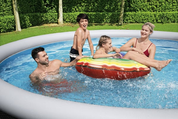 Bestway 57372 ovan mark-svimmingpooler Uppblåsbar pool Rund 12362 l Grå