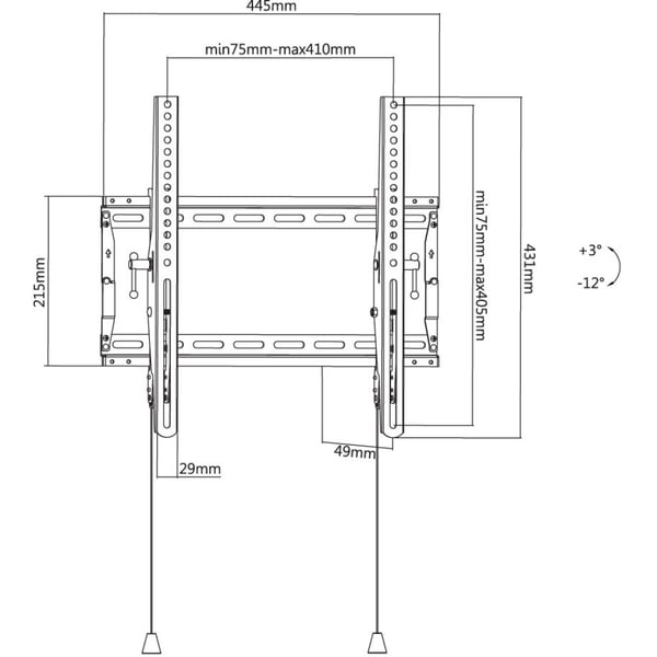 Techly ICA-PLB 59T tv-beslag 177,8 cm (70") Sort