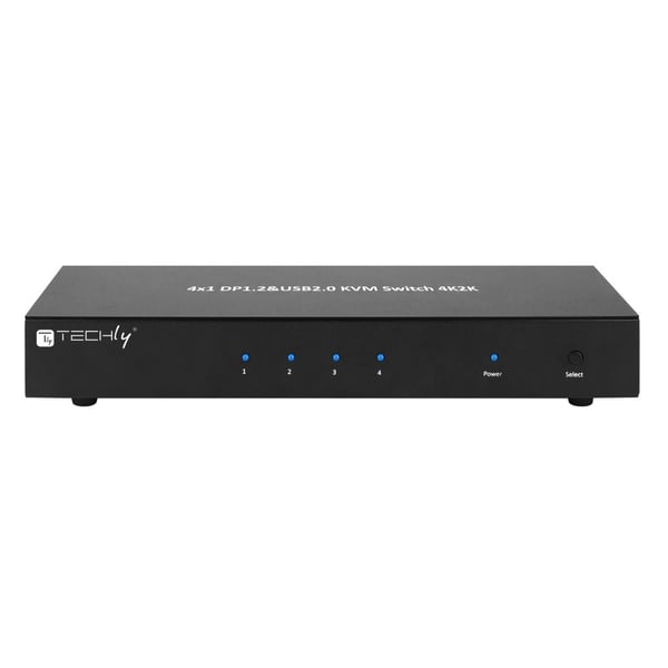 Techly IDATA DP-KVM4 KVM-switchar Rackmontering Svart