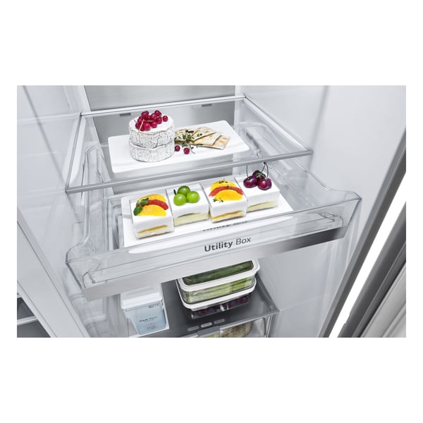 LG GSLE91MBAB side-by-side køle-fryseskab Fritstående 623 L Rustfrit stål