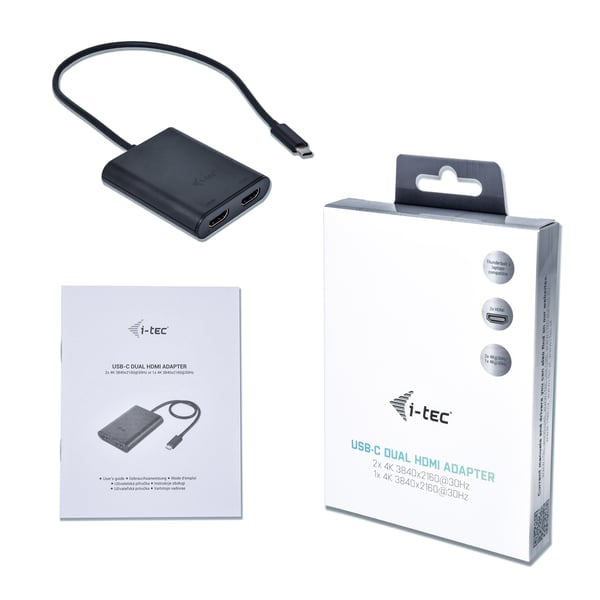 i-tec C31DUAL4KHDMI USB grafisk adapter 3840 x 2160 pixel Sort