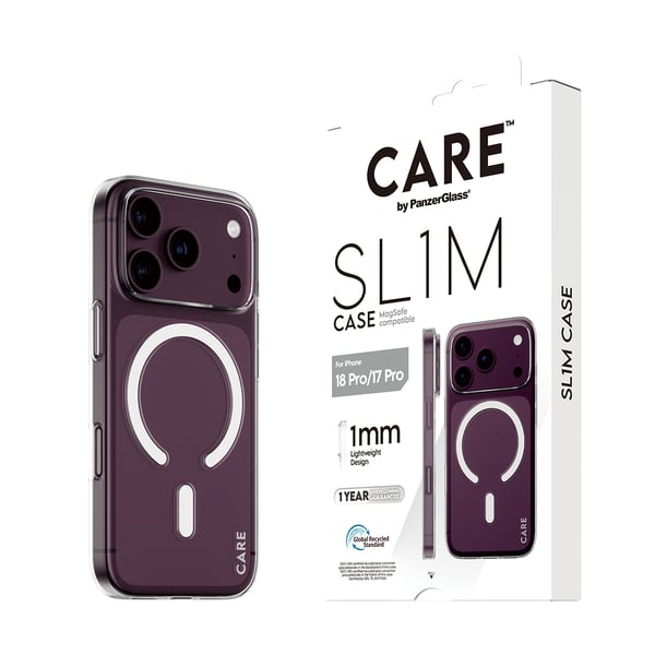PanzerGlass CARE™ by ® SL1M Case Transparent w. MagSafe iPhone 2026 Pro | 17 Pro mobiltelefonfodral Mobilskal