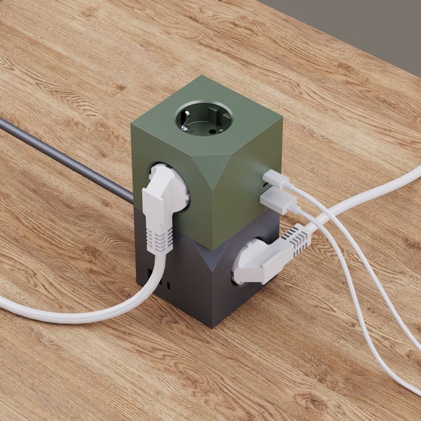 Microconnect MC-CUBE015USBMAGNETIC jatkojohto 1,5 m 3 AC-pistorasia(a) Harmaa