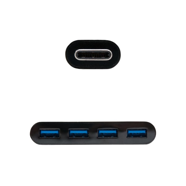 Nanocable 10.16.4401-BK keskitin USB 3.2 Gen 1 (3.1 Gen 1) Type-C Musta