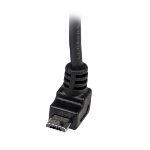 StarTech.com 2 m USB 2.0 A til Micro B-kabel med opadvinklet stik - Sort - USB A / Micro B-datakabel