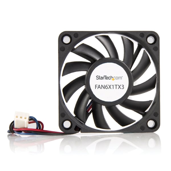StarTech.com 60 mm kabinetblæser - 6 cm blæser til pc-kabinet med 3-pin Molex-stik (60 mm x 60 mm x 10 mm)