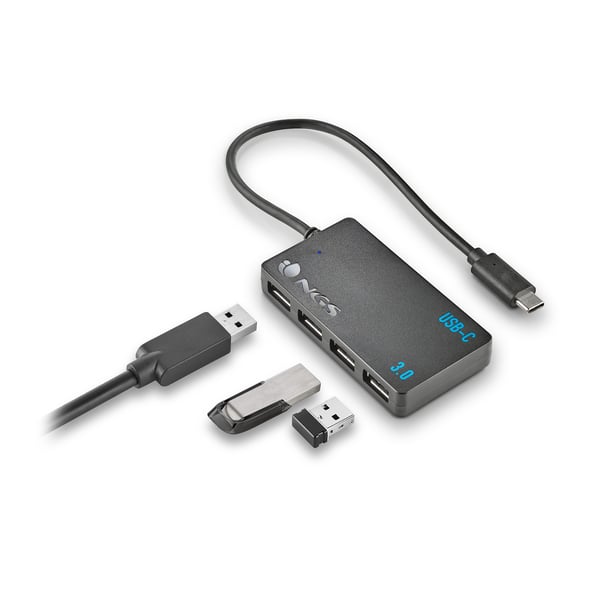 NGS WONDER IHUB4 USB 3.2 Gen 1 (3.1 Gen 1) Type-A 480 Mbit/s Svart