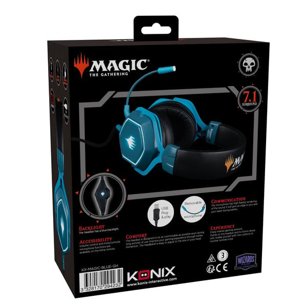 Konix Magic The Gathering Headset Kabel Huvudband Spela USB Type-A Blå