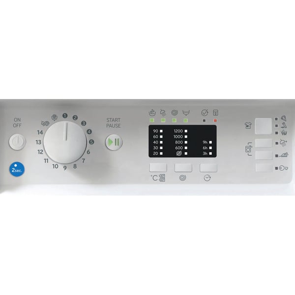 Indesit BI WMIL 71252 EU Pesukone Edestä täytettävä 7 kg 1200 RPM Valkoinen