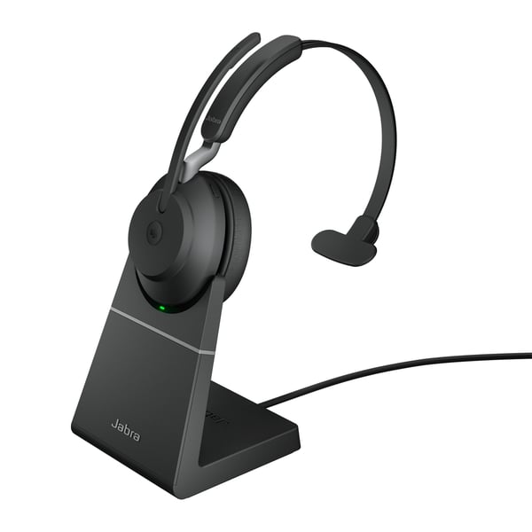 Jabra Evolve2 65 Headset Trådlös Huvudband Kontor/callcenter USB Type-A Bluetooth Laddningsställ Svart
