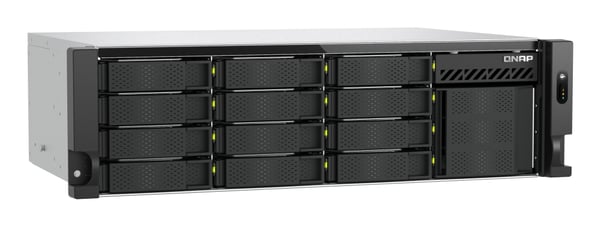 QNAP TS-H1655XEU-RP Tallennuspalvelin Teline ( 3U ) Intel Atom® C5125 8 GB DDR4 0 TB QuTS hero Musta, Harmaa