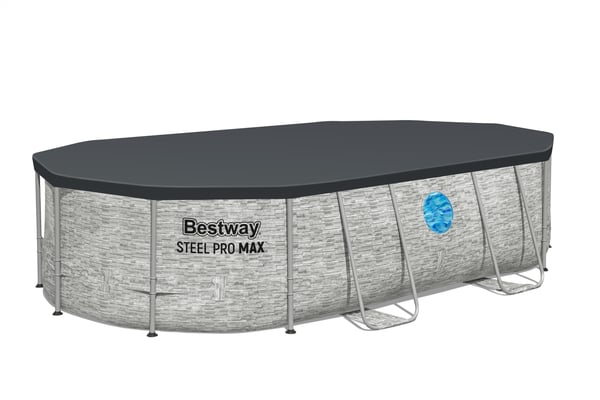 Bestway Power Steel 56946 swimmingpool til over jorden Indrammet pool Oval 10949 L Brun