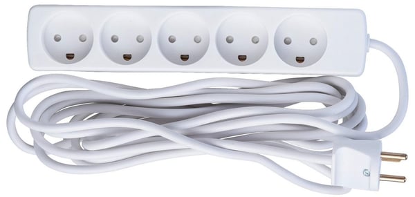 Microconnect GRU0055WDK stikdåse 5 m 5 AC stikkontakt(er) Indendørs Hvid