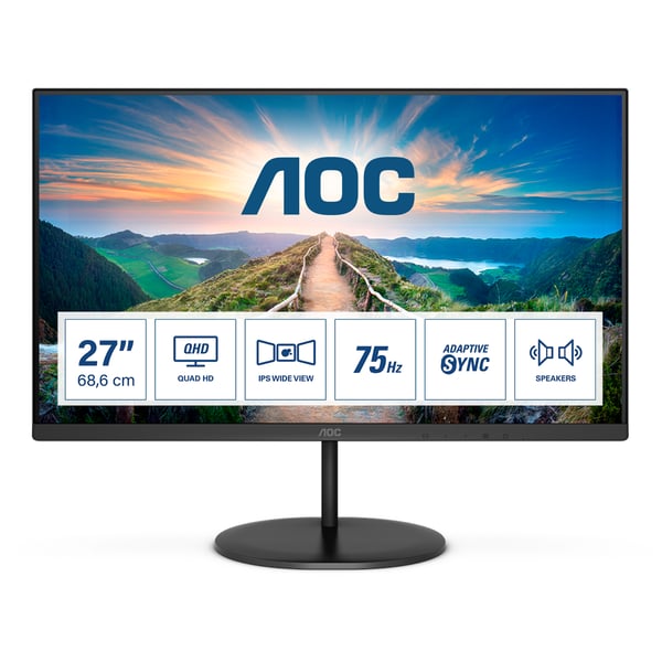 AOC V4 Q27V4EA platta pc-skärmar 68,6 cm (27") 2560 x 1440 pixlar 2K Ultra HD LED Svart